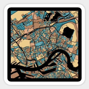 Rotterdam Map Pattern in Mid Century Pastel Sticker